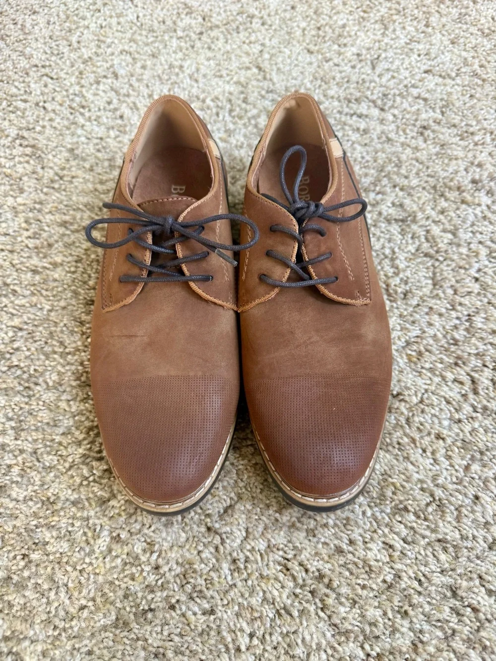 Bordello Kids Tan Lace-Up Dress Shoes